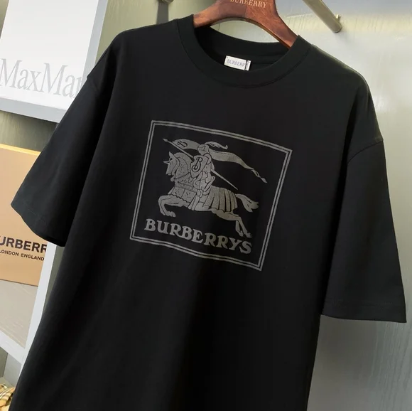 Burberry black knight war horse printed short-sleeved T-shirt